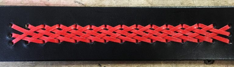 A finished leather braid