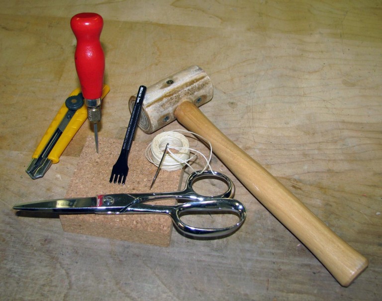 Leather craft cutting and sewing tools