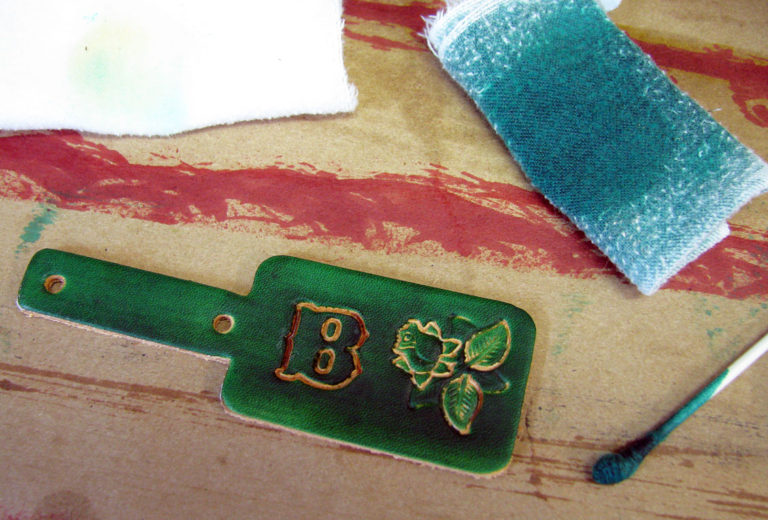 Dyeing Your DIY Leather Key Tags