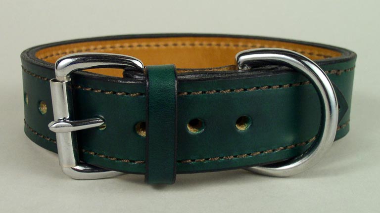 Center Braided Designer Dog Collar 1 1/2 wide - Leathersmith