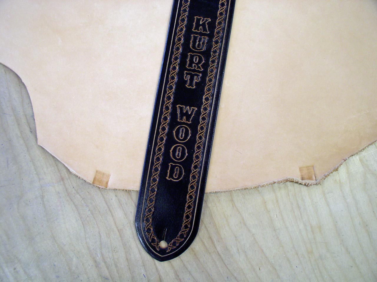 Finished custom guitar strap