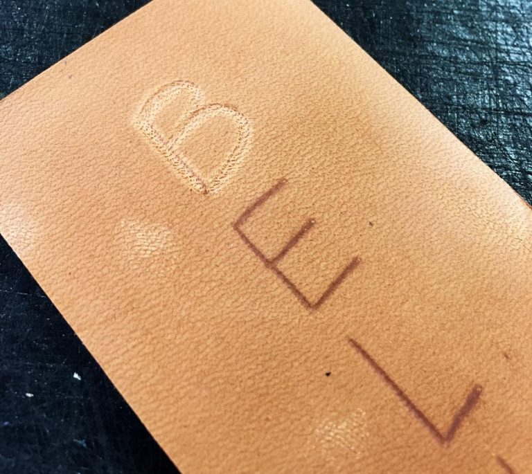 Etch lettering in leather personalizes your project