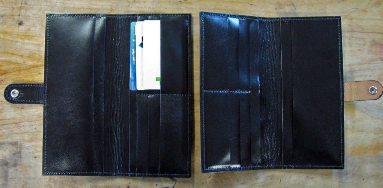 Card wallet pocket interiors of the two different designs