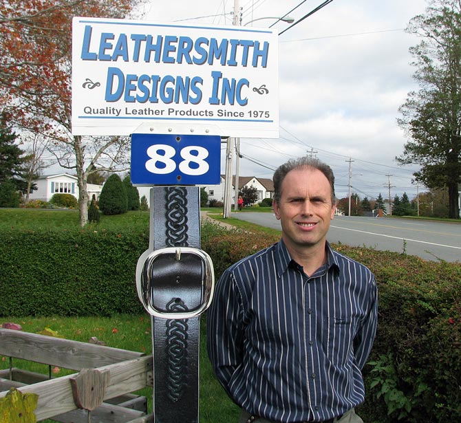 Jamie Hartling, founder of the leathercraft store - Leathersmith Designs