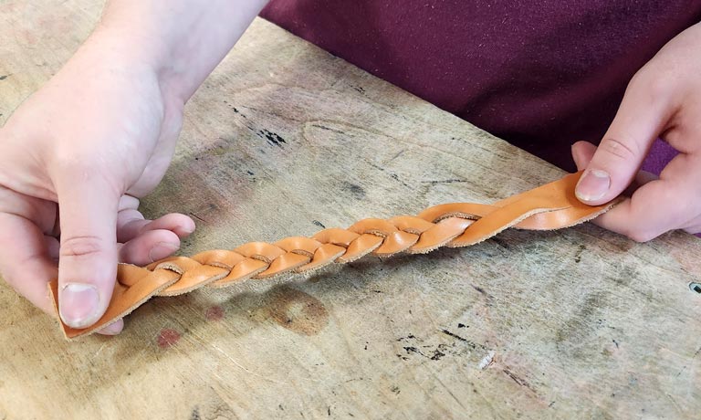 Mystery-Braided Leather Cuff