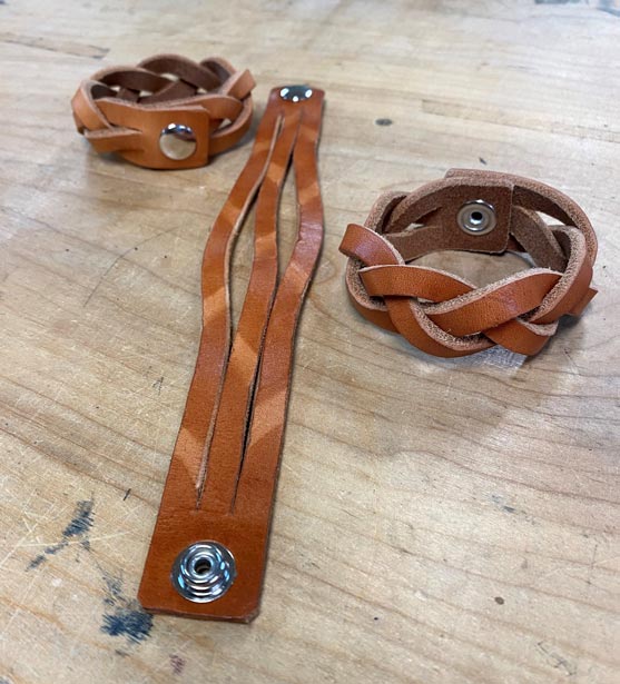 Bracelet - Wooden Clasp with Braided Leather Band - Davin & Kesler