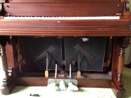 Organ repair to bellows with new leather valve covers