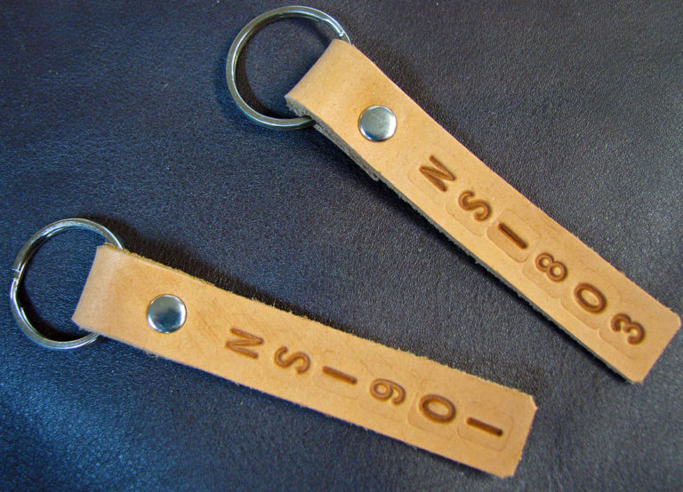 Handmade Leather Ear Tag Key Chains Personalized With Your 