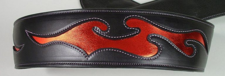 dancing flame guitar strap